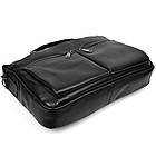 Збільшена сумка зі шкіри "чорочки" для ноутбука чорного кольору TARWA GA-7122-3mdL, фото 6