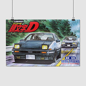 Плакат "Ініціал «Ді», аніме, Initial D", 38×60см