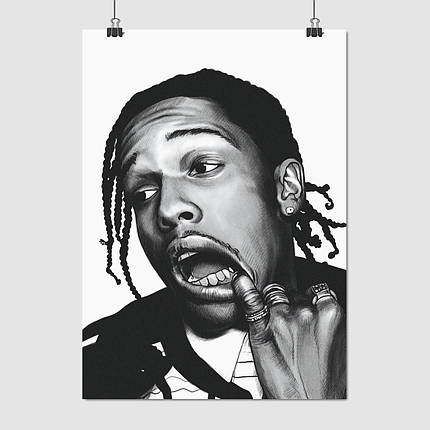 Плакат "Ракім Маєрс, репер, A$AP Rocky, Asap Rocky", 60×43см, фото 1