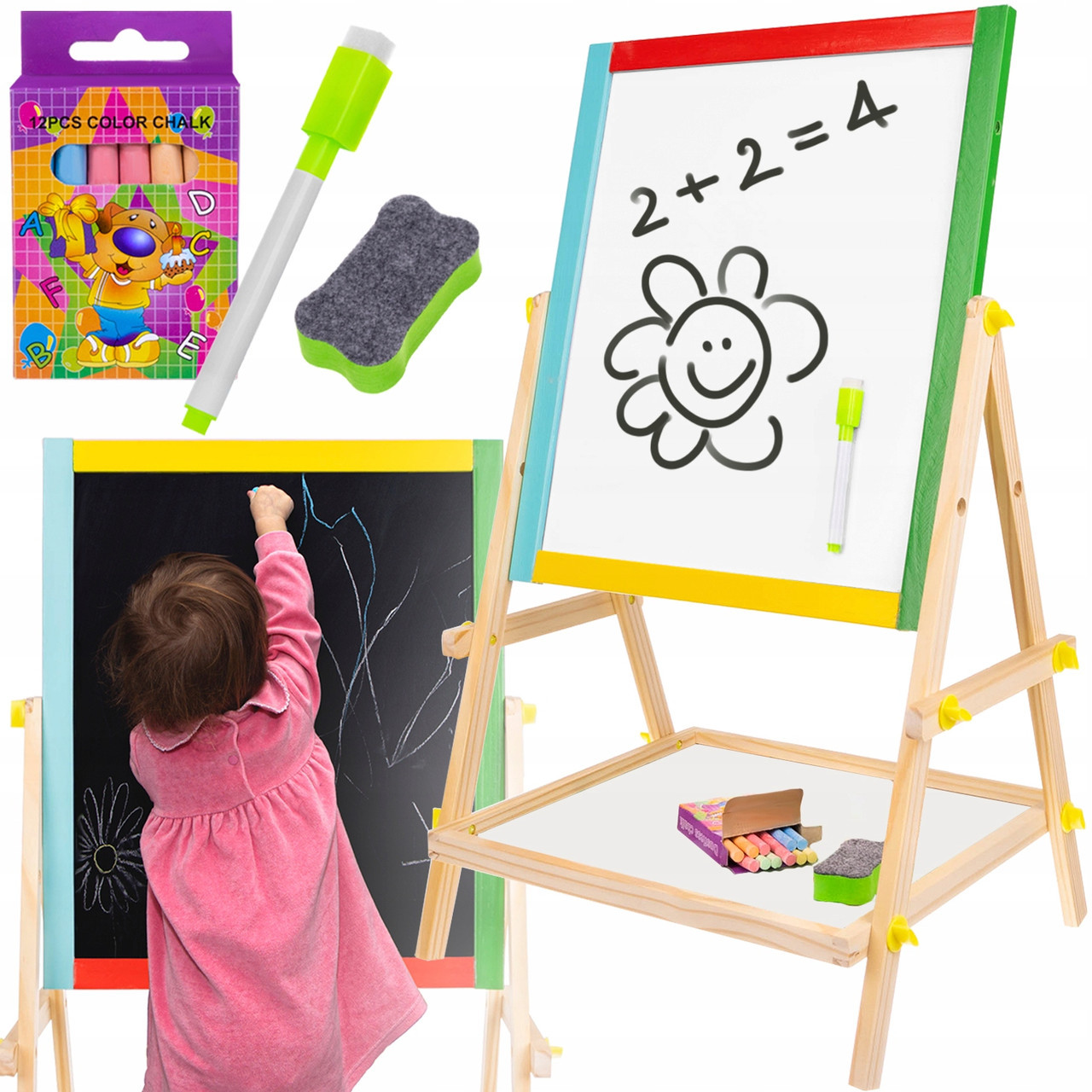 Мольберт Kruzzel 23546 двостороння магнітна обертова дошка, фото 1