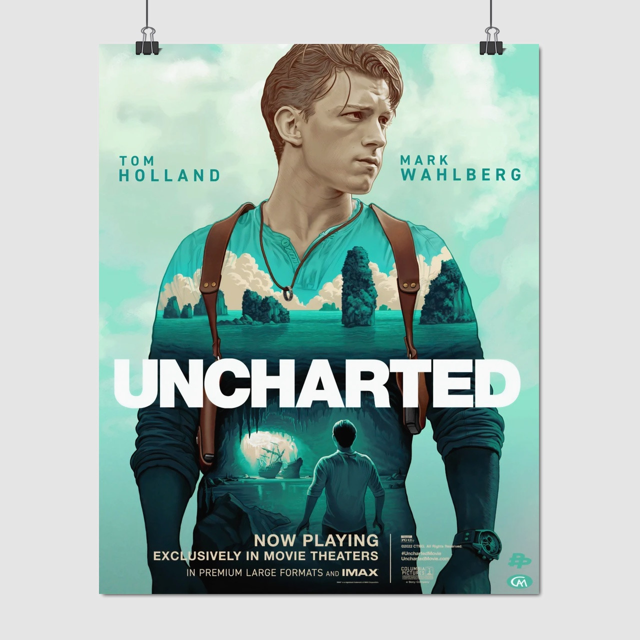Плакат "Незвідане: Удача Дрейка, Uncharted (2022)", 60×48см