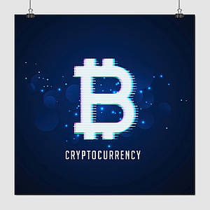 Плакат "Біткоїн, криптовалюта, Cryptocurrency", 60×60см