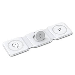Бездротова зарядка WiWU Power Air 3 in 1 Wireless Charger 15W (iPhone /Airpods /Watch) біла