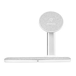 Магнітна док-станція Momax Q. Mag Dual 15W Magnetic Wireless Charging Stand (UD20A) Сіра