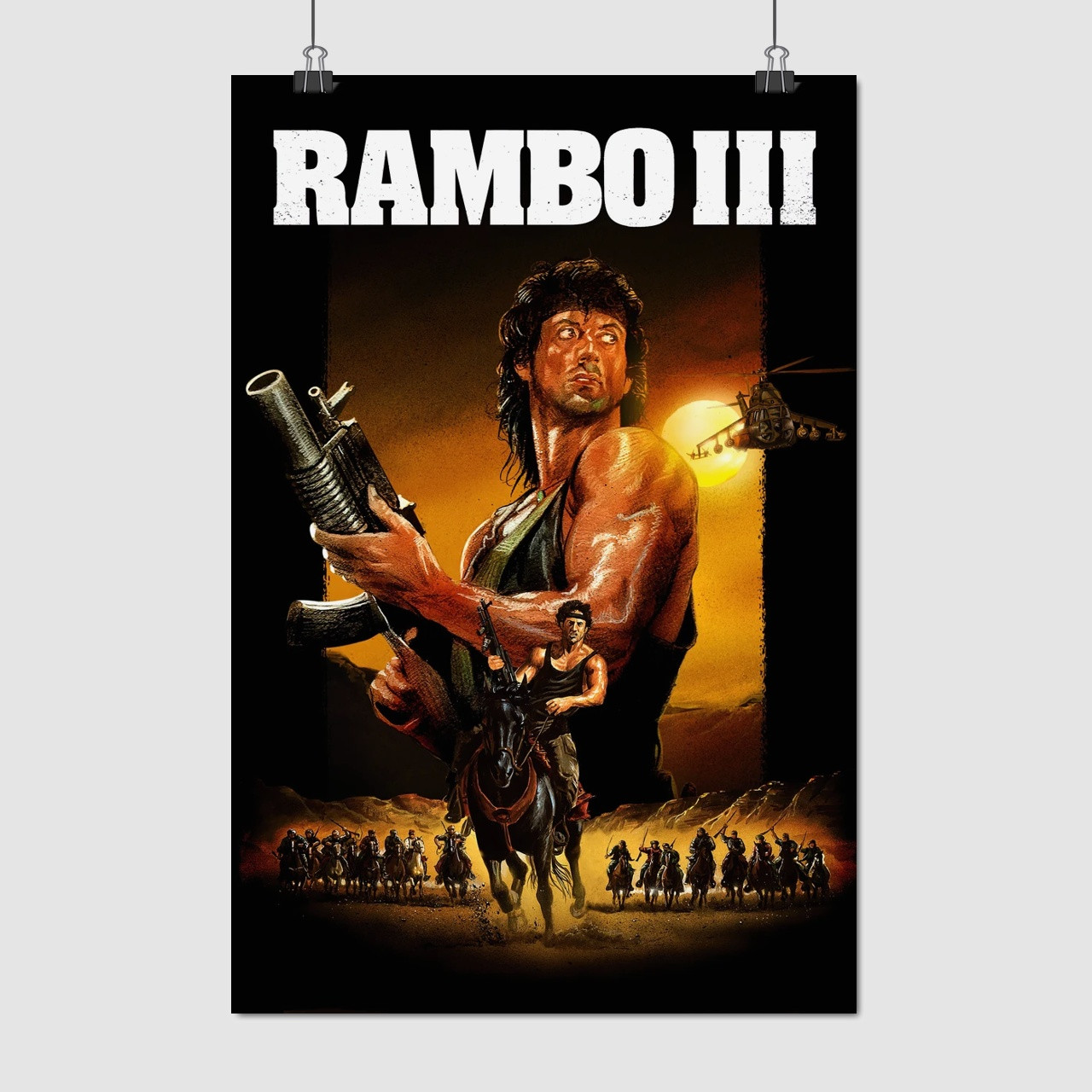 Плакат "Рембо 3, Сильвестр Сталлоне, Rambo 3 (1988)", 60×40см