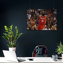 Плакат "Джеймс Едвард Гарден-молодший, баскетболіст, James Harden", 43×60см, фото 3
