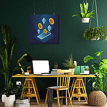 Плакат "Криптовалюта та мобильній телефон, Cryptocurrency", 60×60см, фото 5