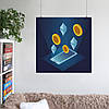 Плакат "Криптовалюта та мобильній телефон, Cryptocurrency", 60×60см, фото 6
