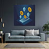 Плакат "Криптовалюта та мобильній телефон, Cryptocurrency", 60×60см, фото 7