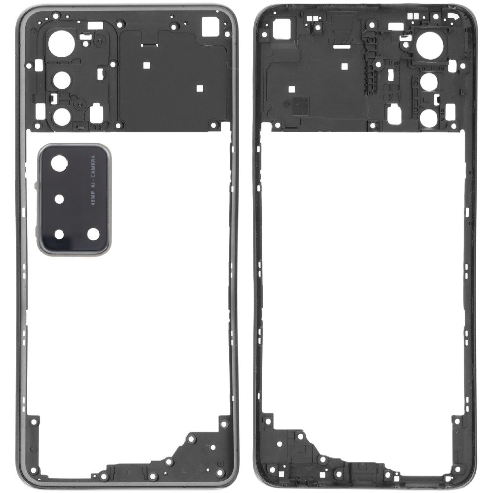 Рамка корпусу Oppo A95 4G чорна, Glowing Starry Black + скло камери