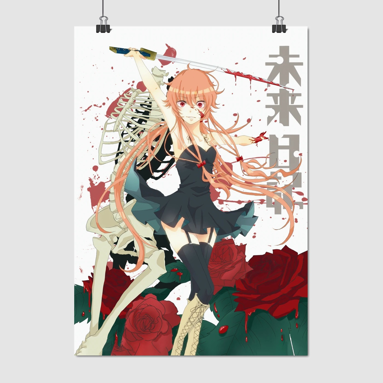 Плакат "Щоденник майбутнього, Mirai Nikki, Future Diary", 60×43см