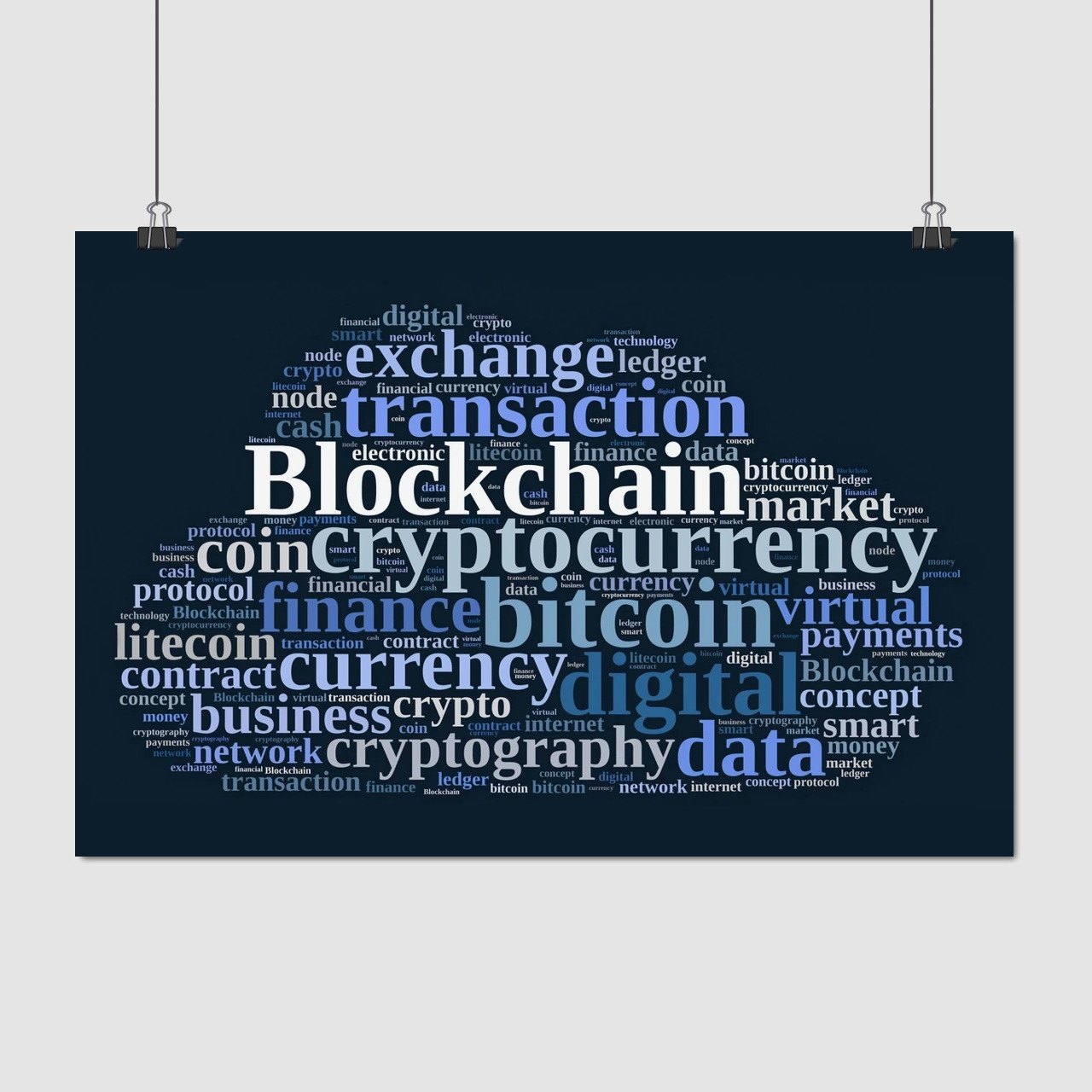 Плакат "Блокчейн та супутні технології, Cryptocurrency", 40×60см