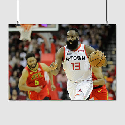 Плакат "Джеймс Едвард Гарден-молодший, баскетболіст, James Harden", 43×60см, фото 1