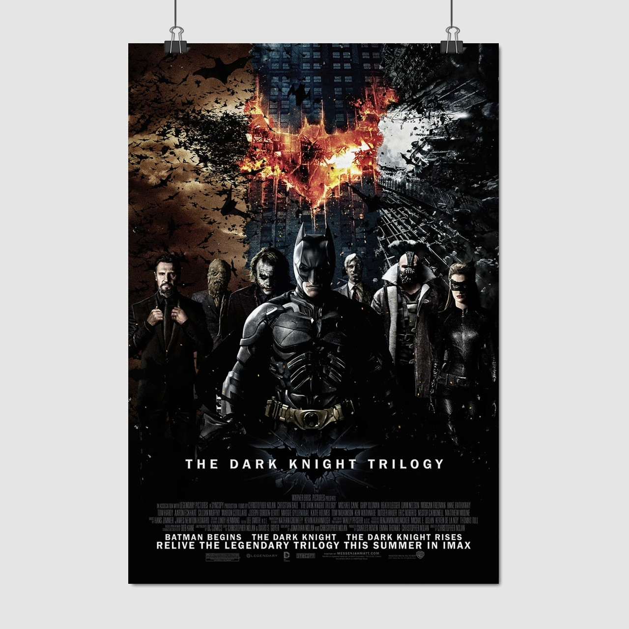 Плакат "Темний лицар, трилогія, The Dark Knight", 60×41см