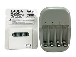 Набір зарядного пристрою з батарейками IKEA STENKOL/LADDA 2450 мАг 594.196.37