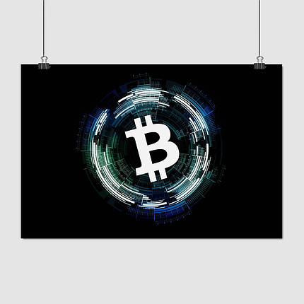 Плакат "Біткоїн, криптовалюта, Cryptocurrency", 40×60см, фото 1