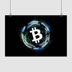 Плакат "Біткоїн, криптовалюта, Cryptocurrency", 40×60см