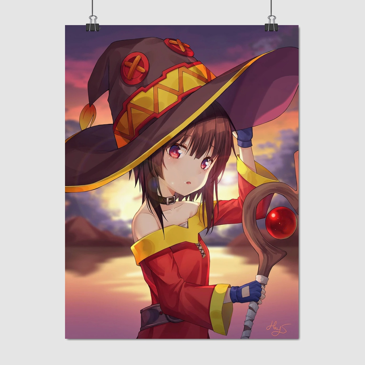 Плакат "Коносуба, Мегумін, KonoSuba, Megumin", 60×45см