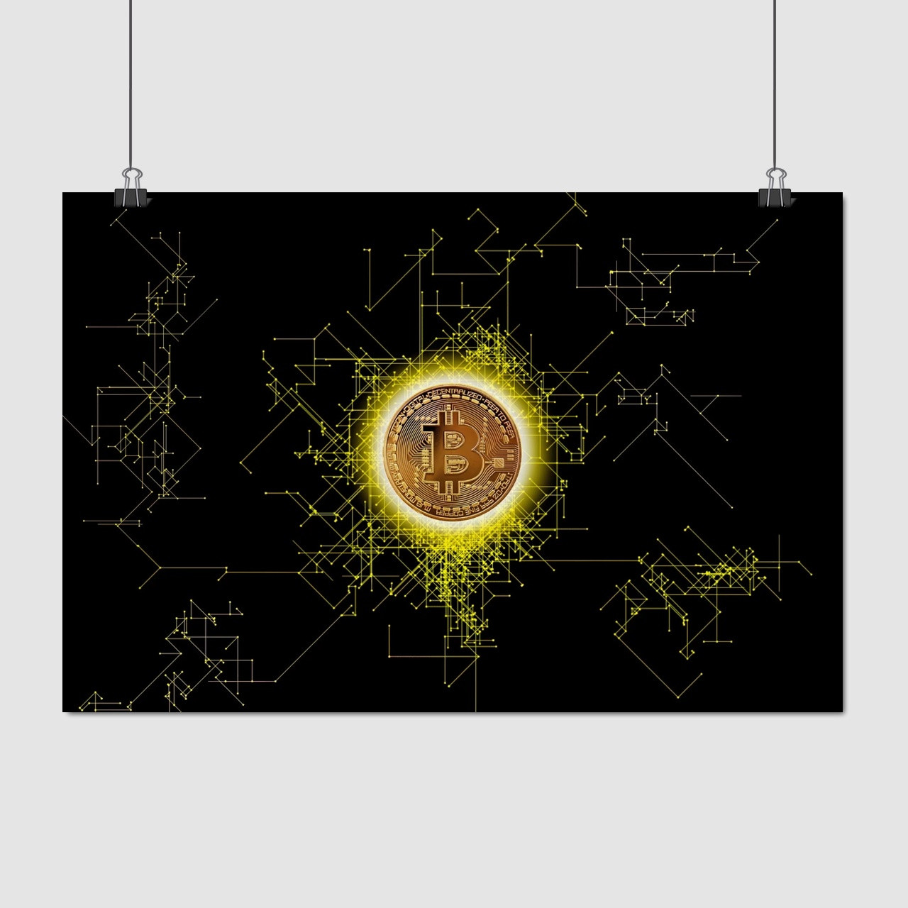 Плакат "Біткоїн, криптовалюта, Cryptocurrency", 40×60см