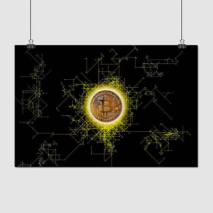 Плакат "Біткоїн, криптовалюта, Cryptocurrency", 40×60см, фото 1
