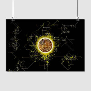 Плакат "Біткоїн, криптовалюта, Cryptocurrency", 40×60см