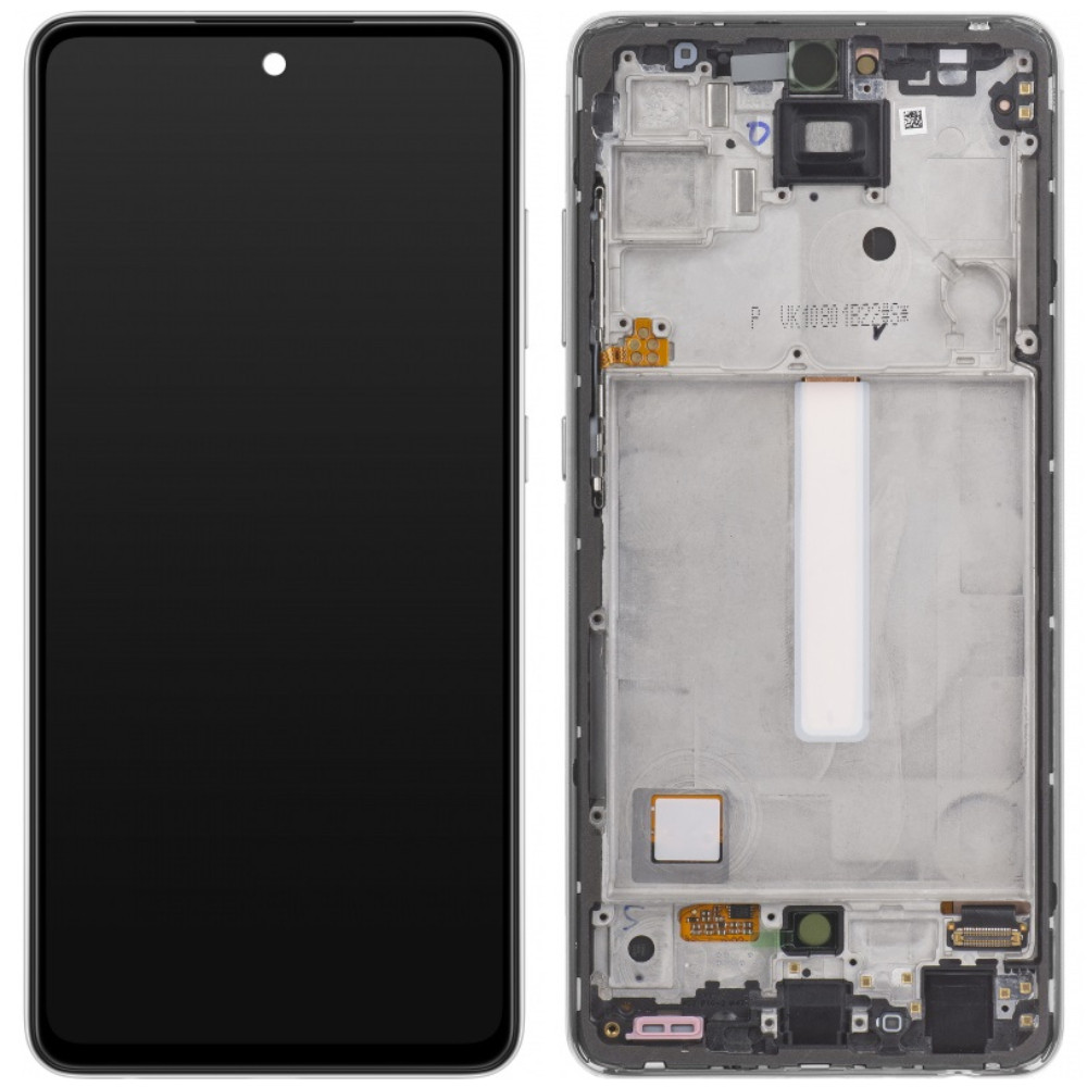 Дисплей Samsung A525 Galaxy A52 /A526 /A528 чорний, TFT без функції відбитка пальця, з рамкою сріблястого коль, фото 1