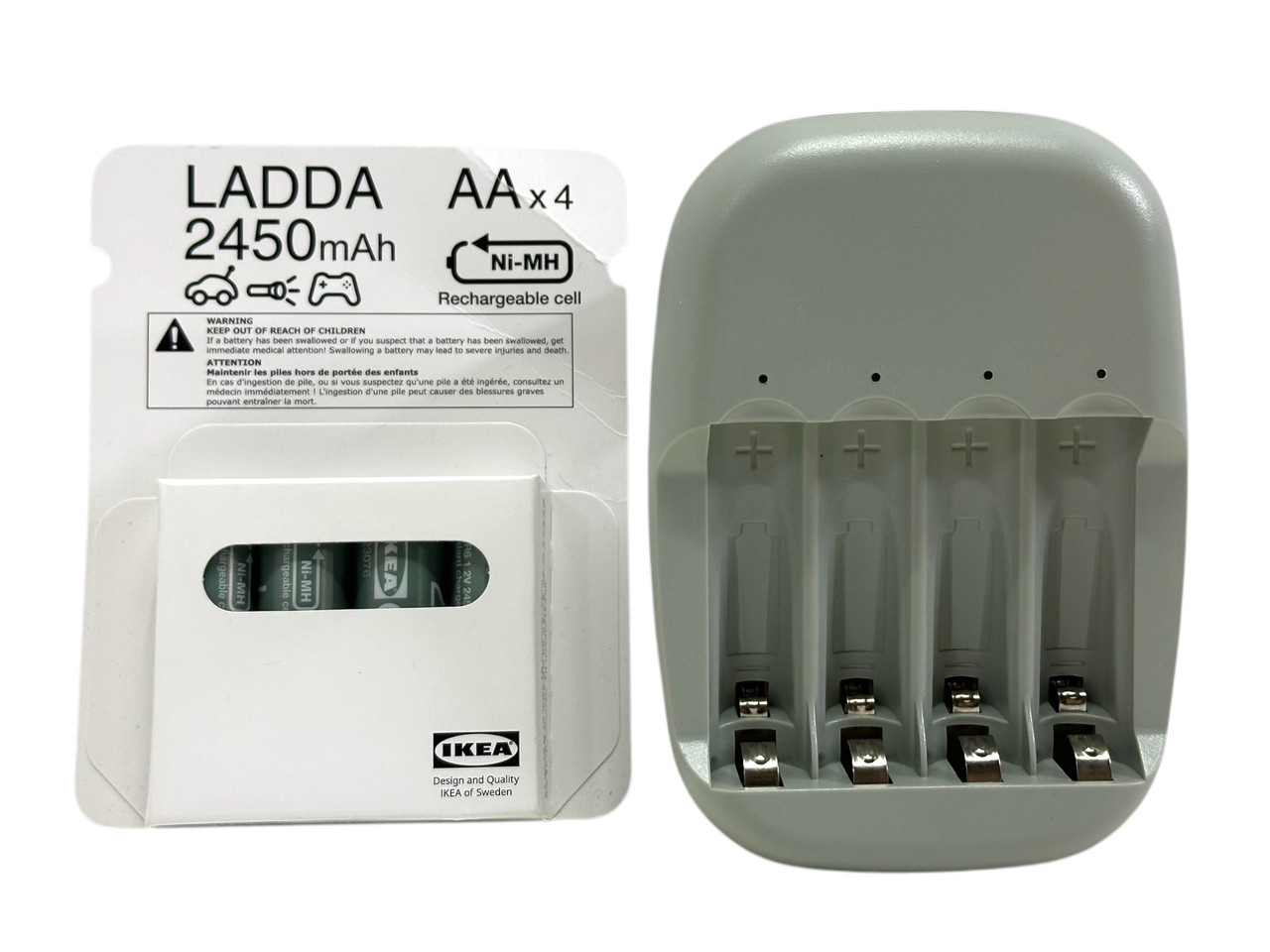 Набір зарядного пристрою з батарейками IKEA STENKOL/LADDA 2450 мАг 594.196.37
