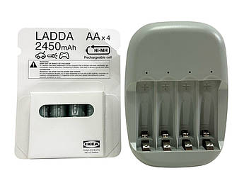 Набір зарядного пристрою з батарейками IKEA STENKOL/LADDA 2450 мАг 594.196.37