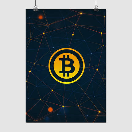 Плакат "Біткоїн, криптовалюта, Cryptocurrency", 60×43см, фото 1