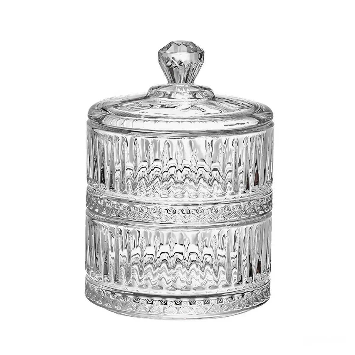 Цукерниця скляна дворівнева Ø 10 см кругла, фото 1