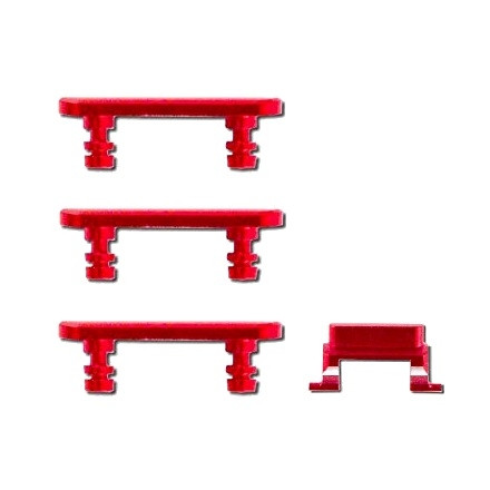 Комплект бічних кнопок iPhone 8 Plus червоний, повний комплект 4 шт., фото 1