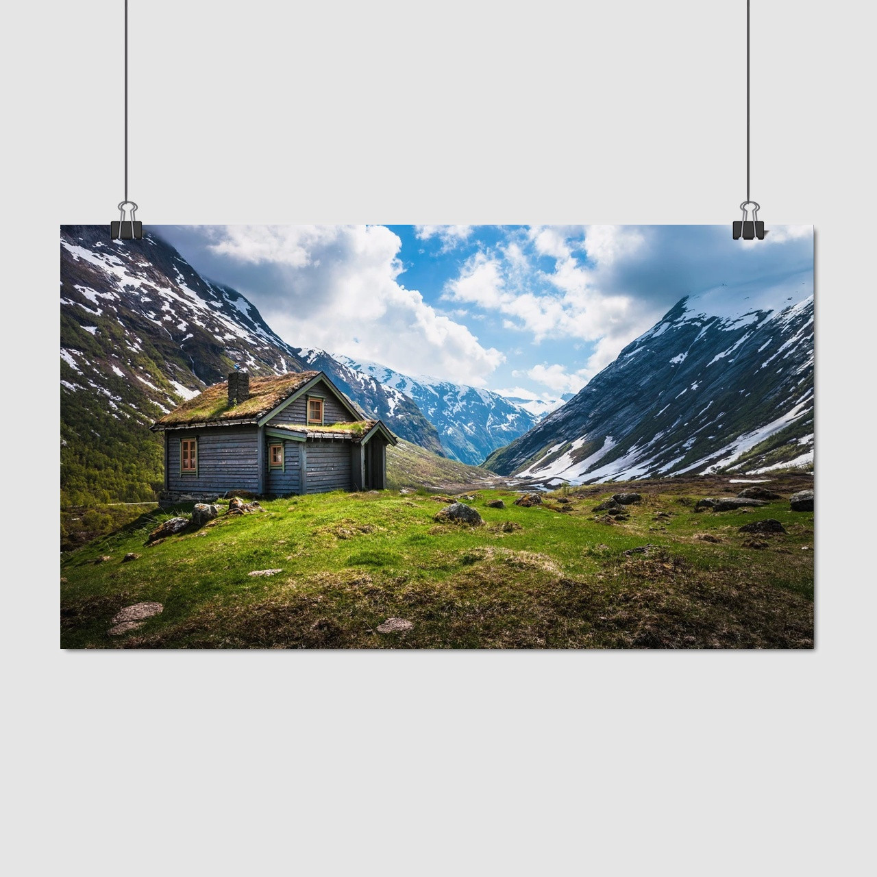 Плакат "Хатинка в горах", 34×60см