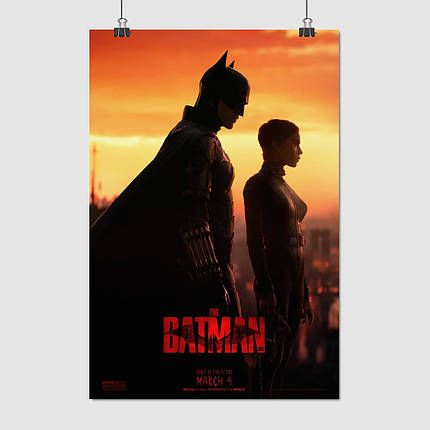 Плакат "Бетмен, Роберт Паттінсон, Batman (2022)", 60×41см, фото 1