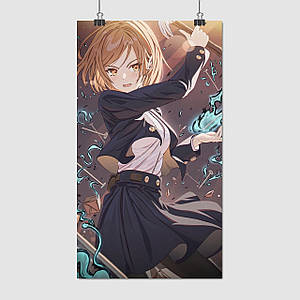 Плакат "Магічна Битва, Нобара Кугісакі, Jujutsu Kaisen, Sorsery Fight", 60×34см