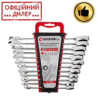 Набір комбінованих ключів з храповим механізмом Intertool TLT XT-1305 (12 од., 8-19мм, Cr-V сталь)