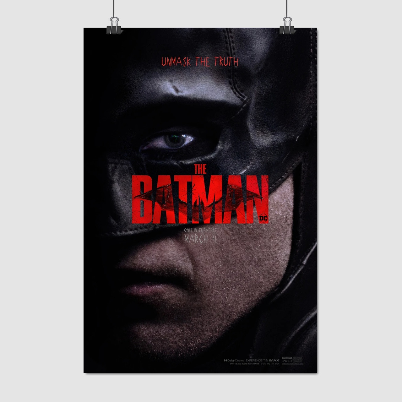 Плакат "Бетмен, Роберт Паттінсон, Batman (2022)", 60×41см