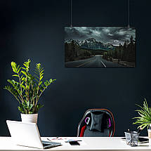 Плакат "Вечірня траса серед гір та лісу", 34×60см, фото 3