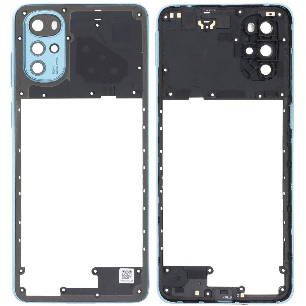 Рамка корпусу Motorola XT2231-2 Moto G22 синя + скло камери