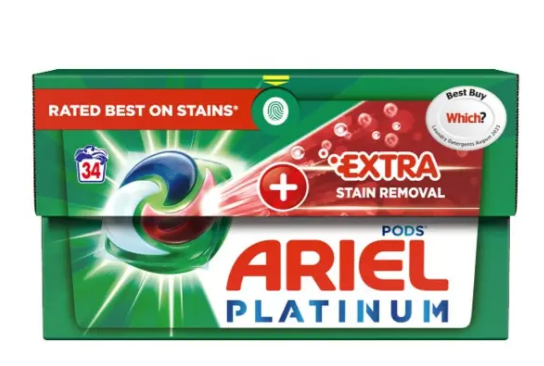 Капсули для прання Ariel Platinum +EXTRA stain removal видалення плям 4в1 поштучно 8006540899182