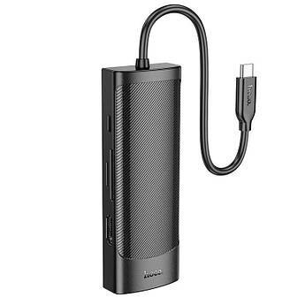 Хаб Hoco Type-C to (PD 100W + HDMI + SD + 2USB + 2Type-C + RJ45) Easy safe 8-in-1 HB44
