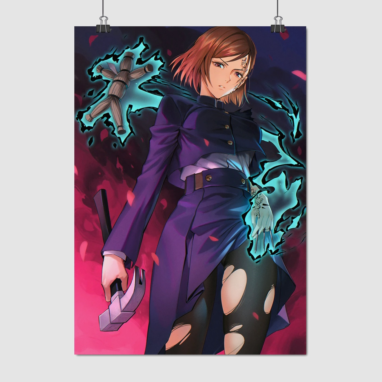 Плакат "Магічна Битва, Нобара Кугісакі, Jujutsu Kaisen, Sorsery Fight", 60×43см