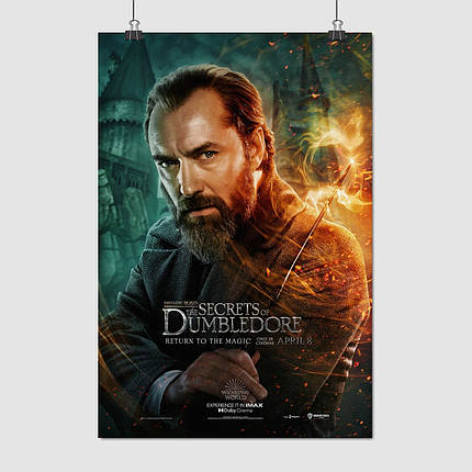 Плакат "Фантастичні звірі, Альбус Дамблдор, Fantastic Beasts, Albus Dumbledore", 60×41см, фото 1