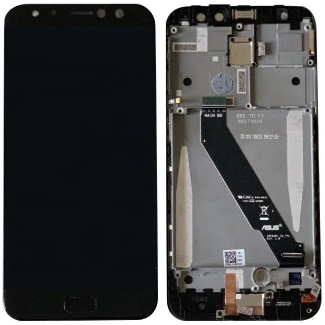 Дисплей Asus ZenFone 4 Selfie Pro ZD552KL чорний, Amoled, оригінал PRC, з рамкою, зі шлейфом кнопки Home, фото 1