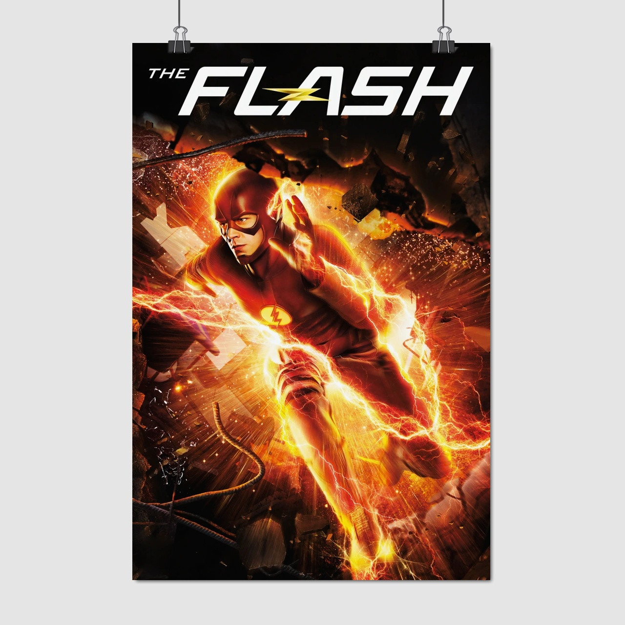 Плакат "Флеш у спалахах, Flash", 60×40см