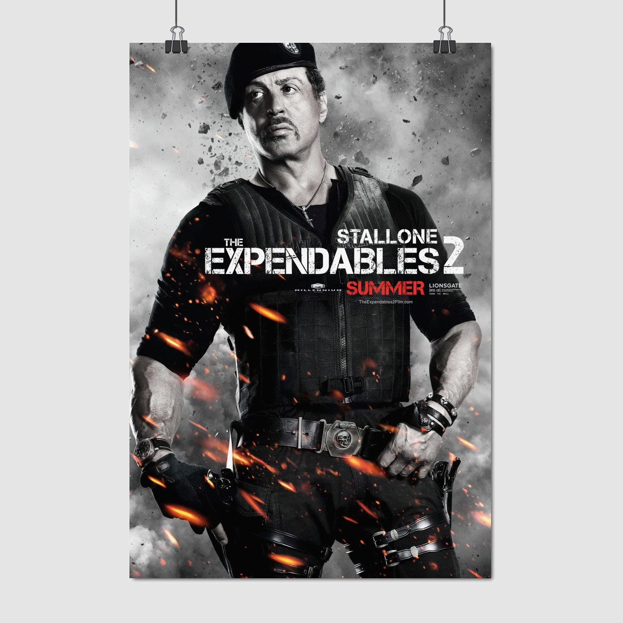 Плакат "Нестримні 2, Сильвестр Сталлоне, The Expendables 2 (2012)", 60×41см