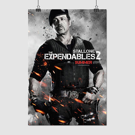 Плакат "Нестримні 2, Сильвестр Сталлоне, The Expendables 2 (2012)", 60×41см, фото 1