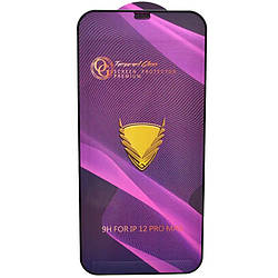 Захисне скло iPhone 12 Pro Max з чорною рамкою, на весь дисплей, 9H, Golden Armor OG, Full Glue, Full Cover, б