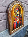 Канонічна ікона від ворогів. Ікона писана Семістрельна Пресвята Богородиця 35*25 см, фото 3