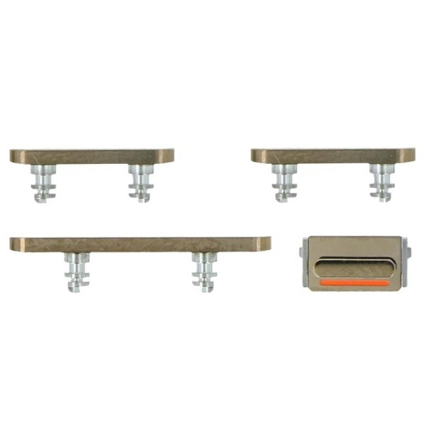 Комплект бічних кнопок iPhone 13 Pro /13 Pro Max золотистий, повний комплект, 4шт., фото 1