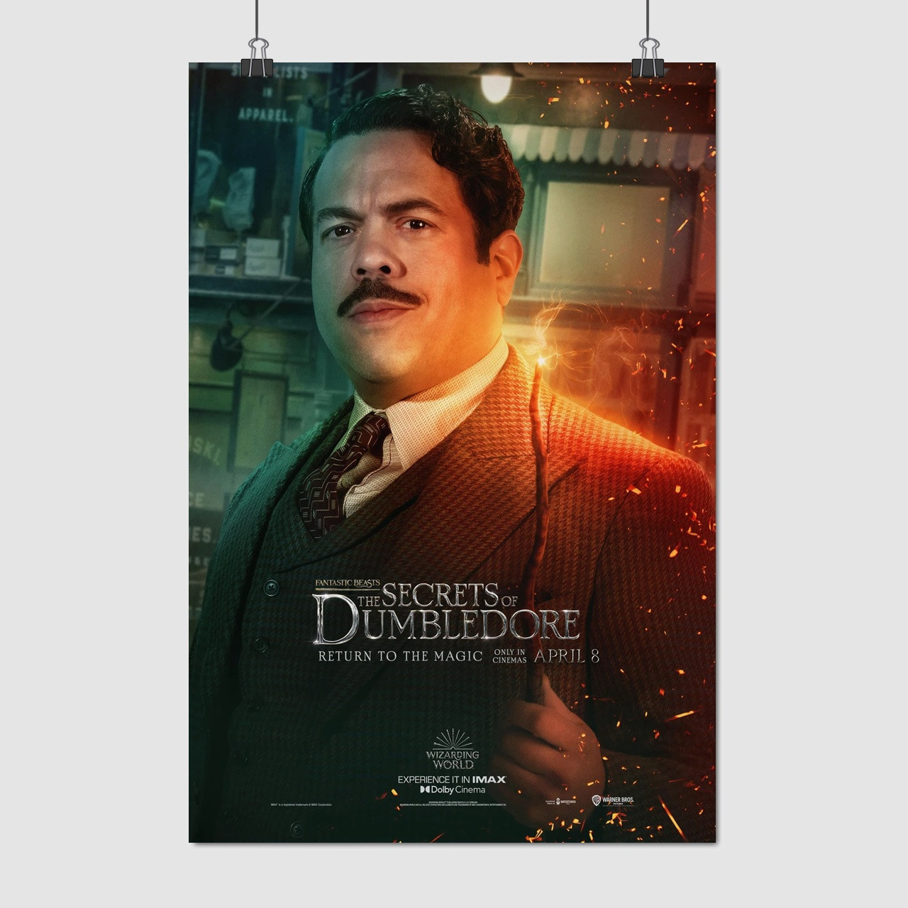 Плакат "Фантастичні звірі, Джейкоб Ковальський, Fantastic Beasts, Jacob Kowalski", 60×41см